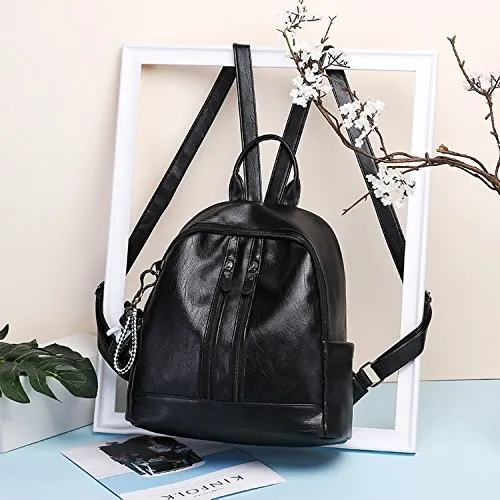 women's PU shoulder bag bark pattern fashion ladies backpack solid color anti-theft female bag,red